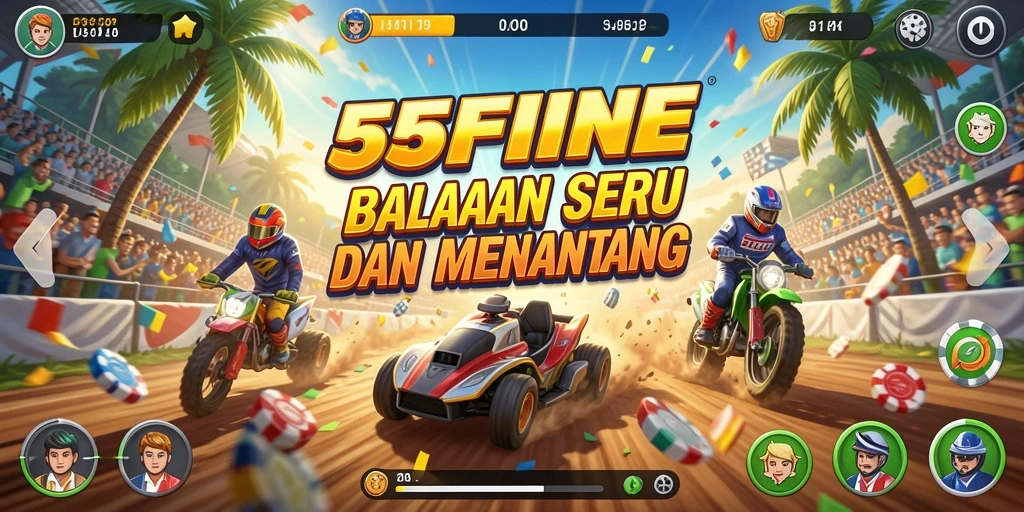 Tampilan aksi balapan mendebarkan dalam 55FIVE.