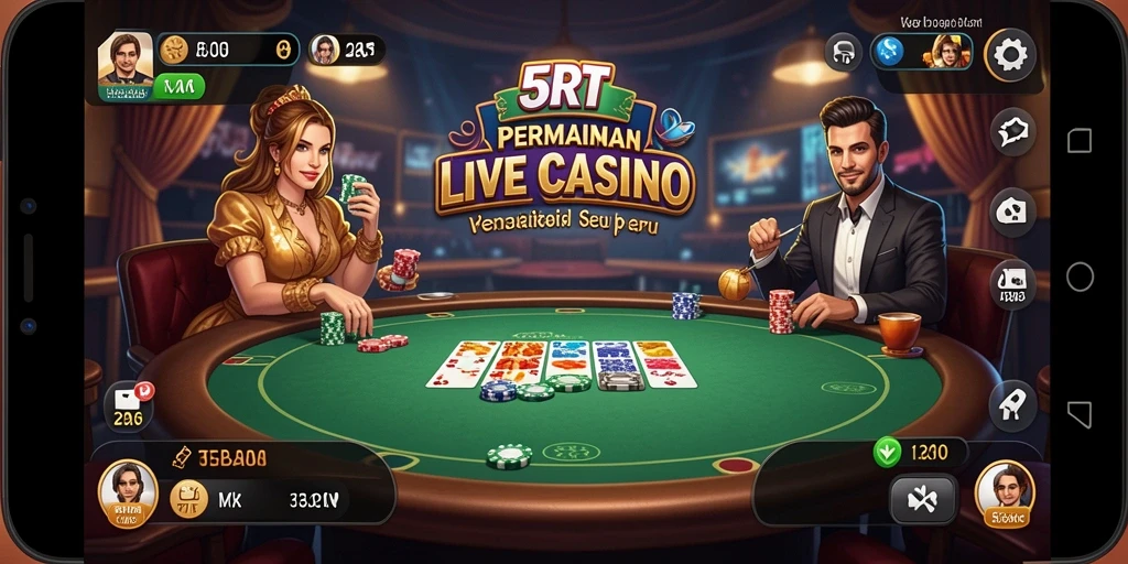 Gameplay Live Casino yang mendebarkan di 5RT dengan dealer langsung.