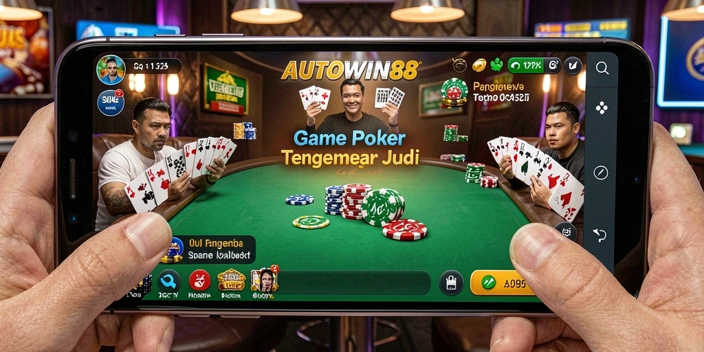 Tampilan interaktif gameplay Poker yang mendebarkan di AUTOWIN88.