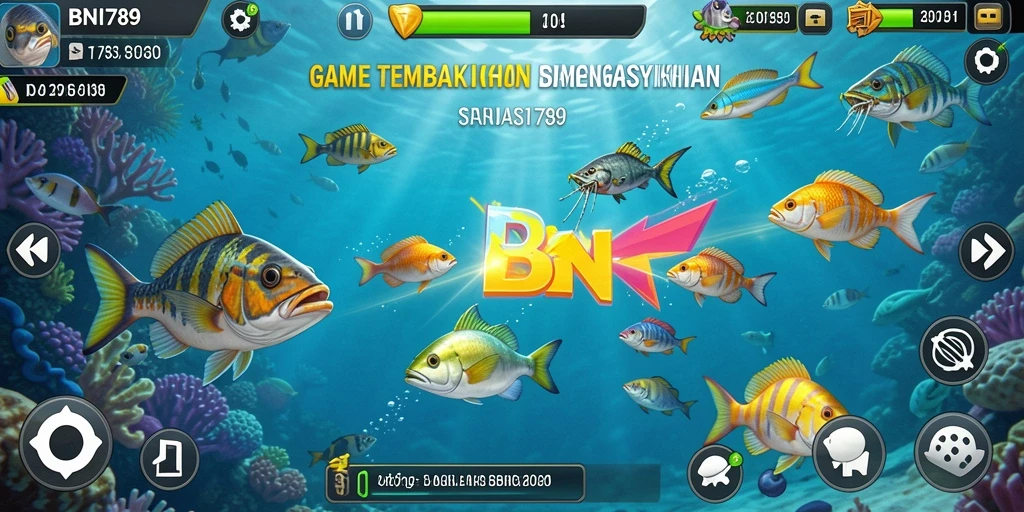 Screenshot BNI789 menampilkan aksi seru dalam Tembak Ikan.