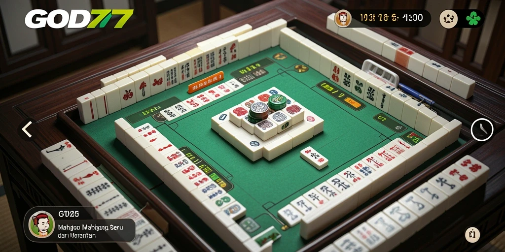 Tampilan gameplay Mahjong yang menarik dalam GOD77.
