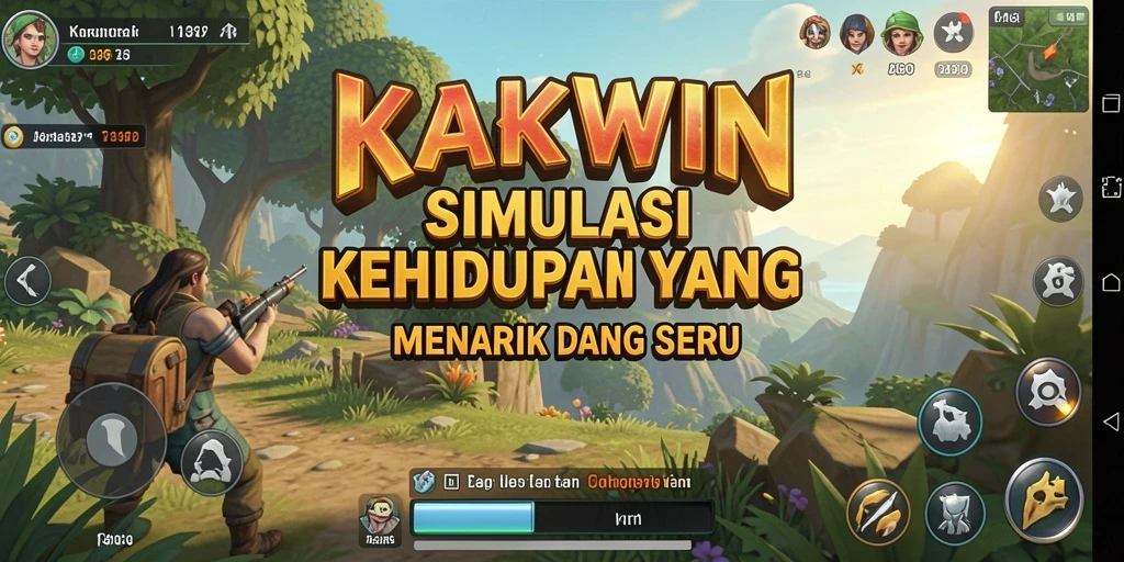 Tampilan gameplay menarik dari KAKWIN dengan fitur simulasi mendalam.