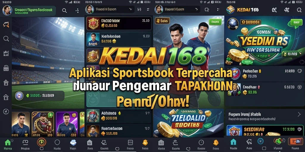 Screenshot KEDAI168 menampilkan berbagai opsi taruhan olahraga yang menarik.