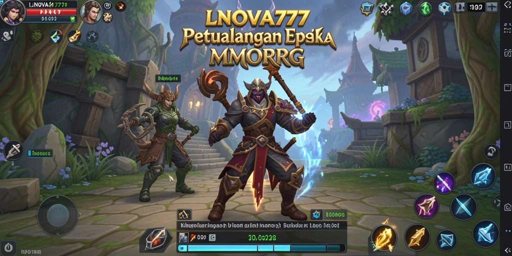Tampilan gameplay LNOVA777 dengan pertarungan seru di dunia MMORPG.