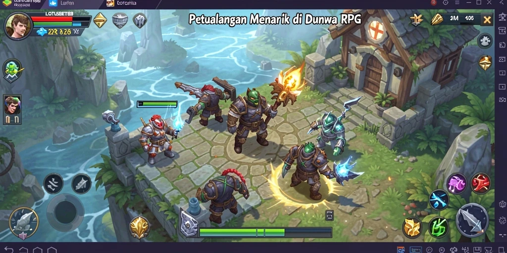 Screenshot LOTUSBET88 menampilkan karakter dalam aksi pertarungan RPG.