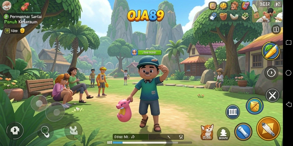 Screenshot OJA89 menampilkan aksi gameplay yang mendebarkan dan penuh warna.