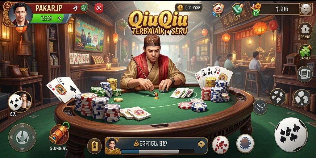 Tangkapan layar PAKARJP menampilkan gameplay QiuQiu yang kompetitif dan mendebarkan.
