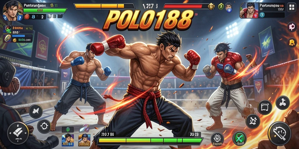 Screenshot gameplay POLO188 yang menampilkan aksi pertarungan yang seru.