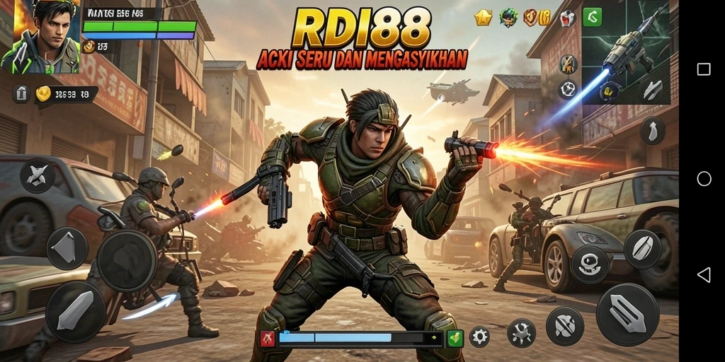 Tampilan gameplay seru dari RDI88 yang menciptakan aksi mendebarkan.