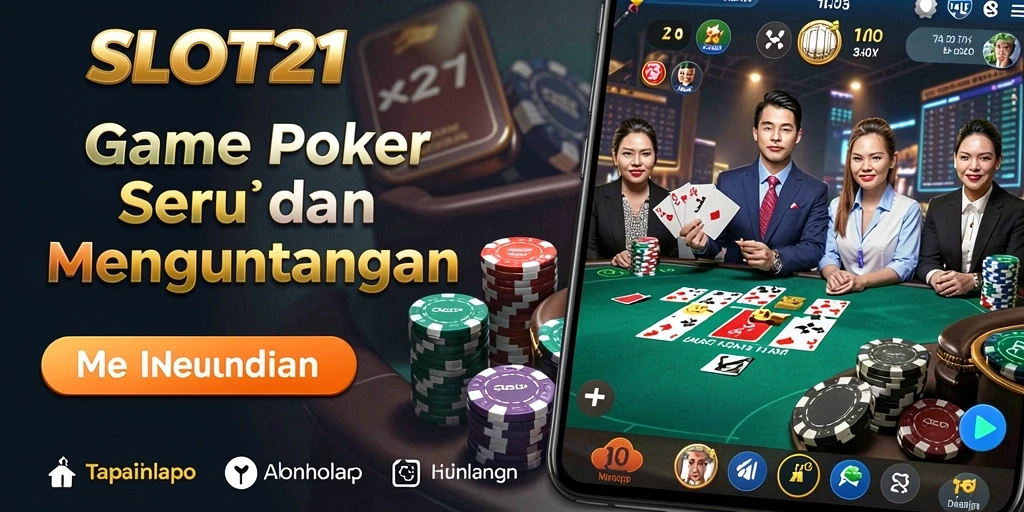 Tampilan gameplay intens dan seru di SLOT21, menggambarkan suasana Poker yang mendebarkan.