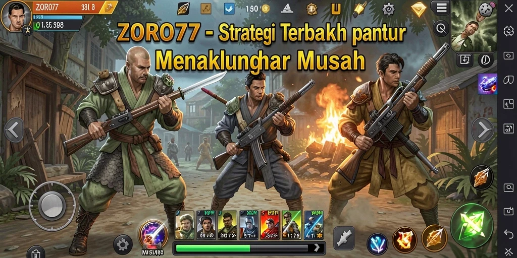 Gameplay ZORO77 dengan taktik menarik dan pertempuran seru.